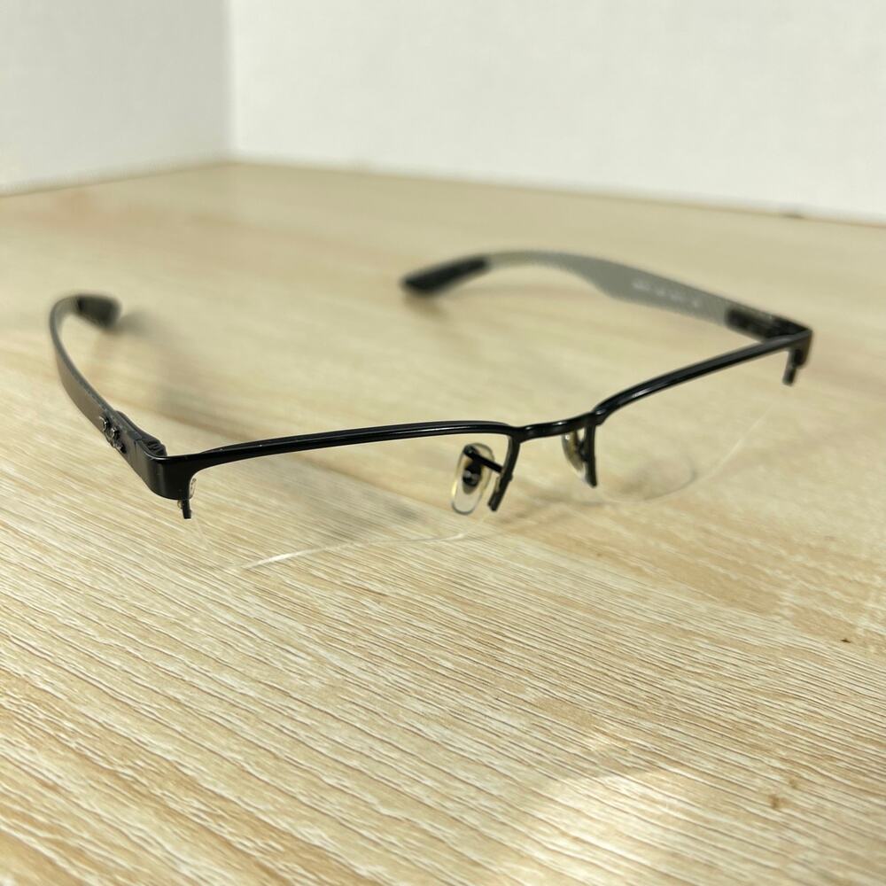Ray-Ban RB8412 2503 Eyeglasses Black Brown Carbon Fiber Frames Only 52-17-145